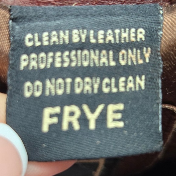 Vintage 90s Y2K Frye Leather Jacket Coat Medium Brown Button Front Hippie Rocker - Picture 9 of 9